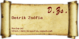 Detrik Zsófia névjegykártya