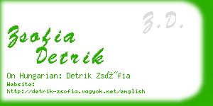 zsofia detrik business card